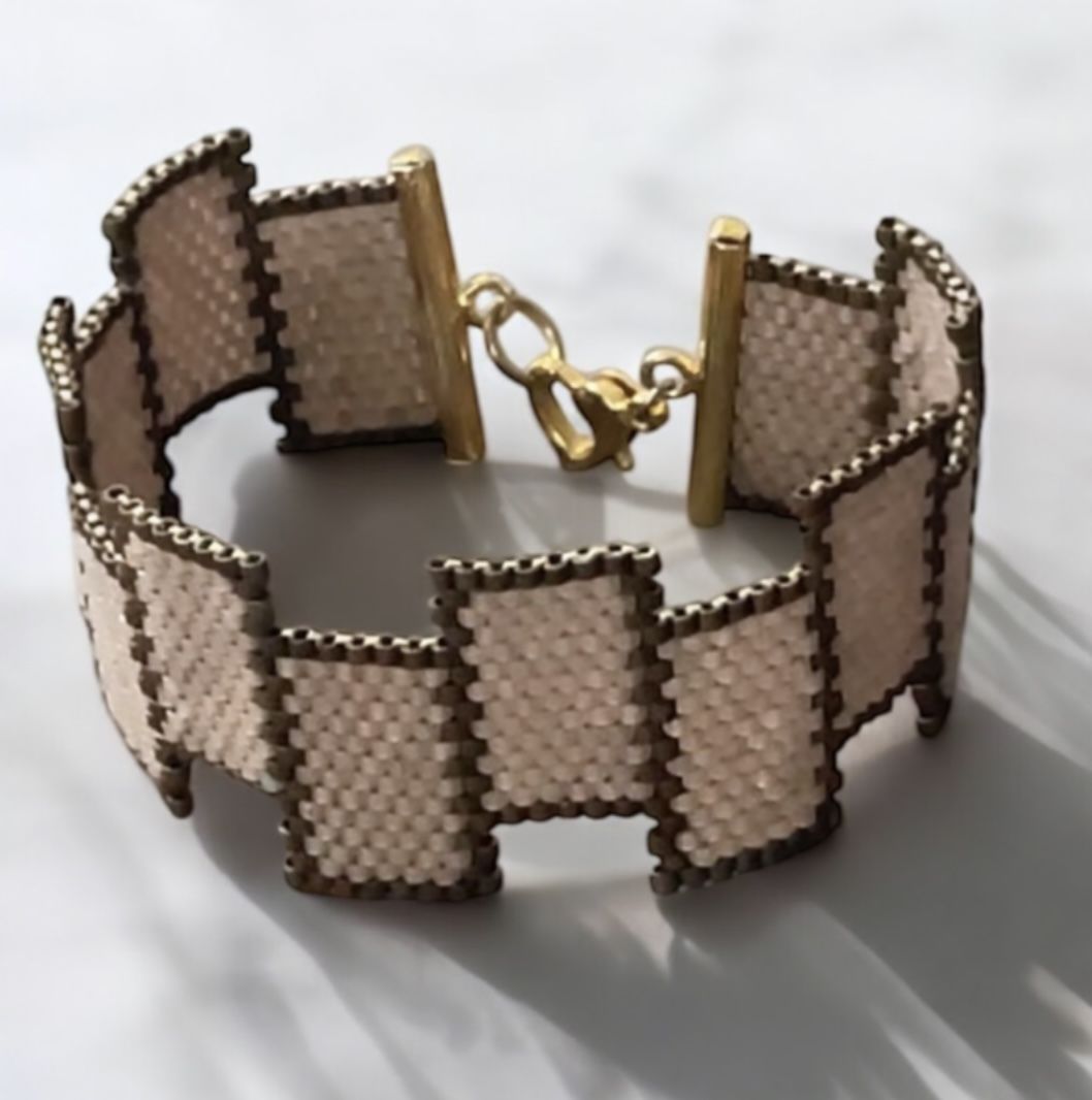 Miyuki Bileklik Cube Brown