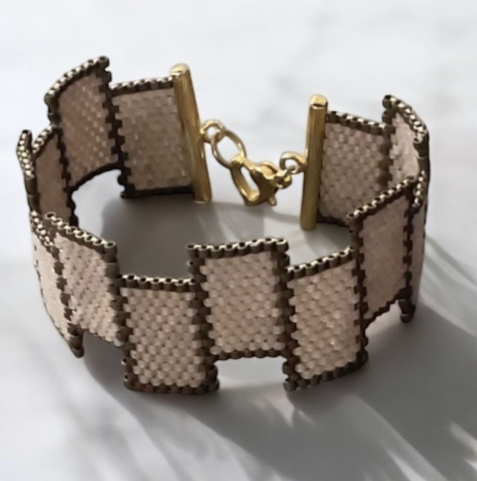 Miyuki Bileklik Cube Brown